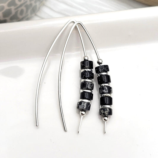 Wish - Black Jasper Earrings Bijou by SAM   