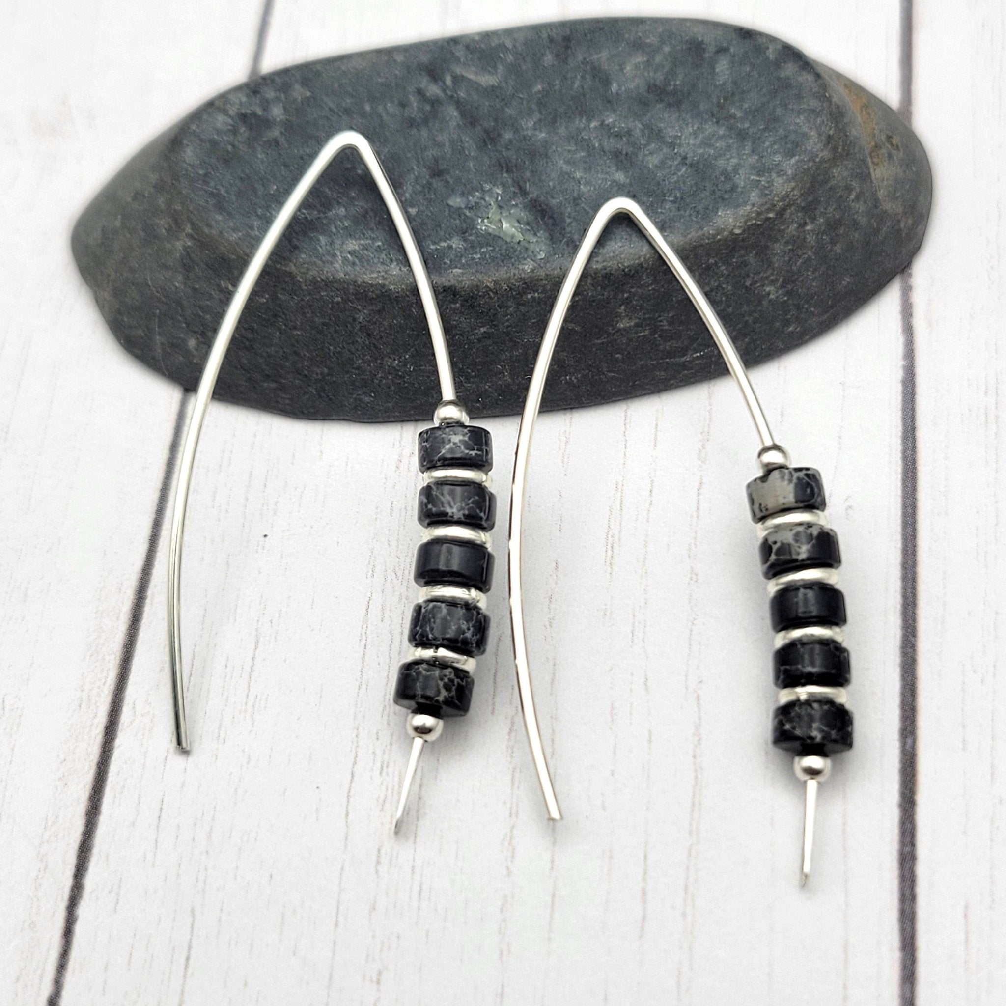 Wish - Black Jasper Earrings Bijou by SAM   