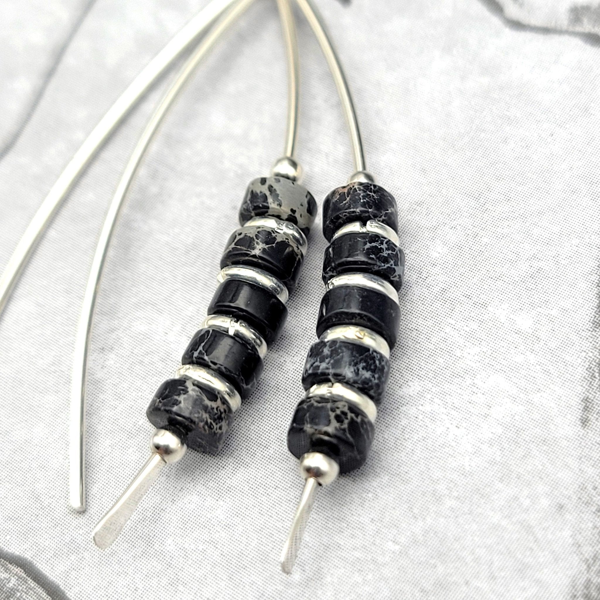 Wish - Black Jasper Earrings Bijou by SAM   