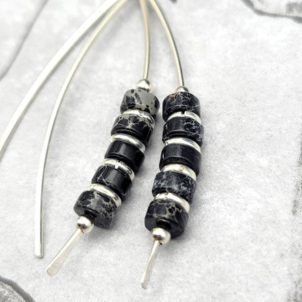 Wish - Black Jasper Earrings Bijou by SAM   