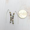Blue Beaded Sterling Silver Threader Earrings - Beaded Threader Earrings - Beaded Open Hoops -Earrings- Bijou by SAM