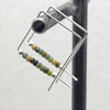 Colorful Sterling Silver Square Threader Hoops -Earrings- Bijou by SAM