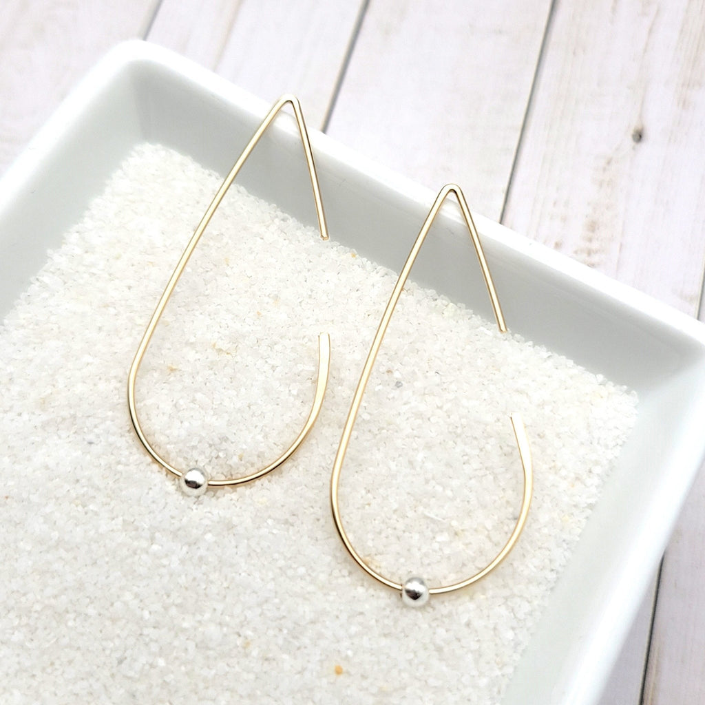 Gold Open Hoop Threaders Earrings Bijou by SAM   