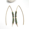 Wish - Dark Green & Gold Threaders Earrings Bijou by SAM   