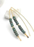 Wish - Dark Green & Gold Threaders Earrings Bijou by SAM   