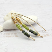 Wish - Green & Gold Ombre Threaders Earrings Bijou by SAM   