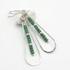 Harley - Silver & Green Turquoise Seed Beads Earrings Bijou by SAM   