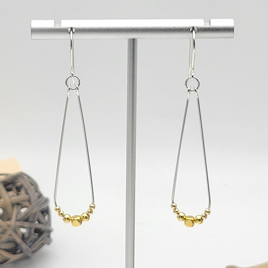 Harley - Silver with Gold Beads -Earrings- Bijou by SAM