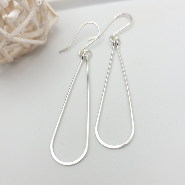 Teardrop Hoop Studs Earrings with Extra Long Chain Backs – i.a.m