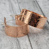 Hammered copper hoop earrings, large copper hoops, rose gold hoops, shiny copper earrings, copper boho earrings Earrings Etsy   