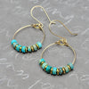 Boho - Turquoise & Gold Hoop Earrings Etsy   