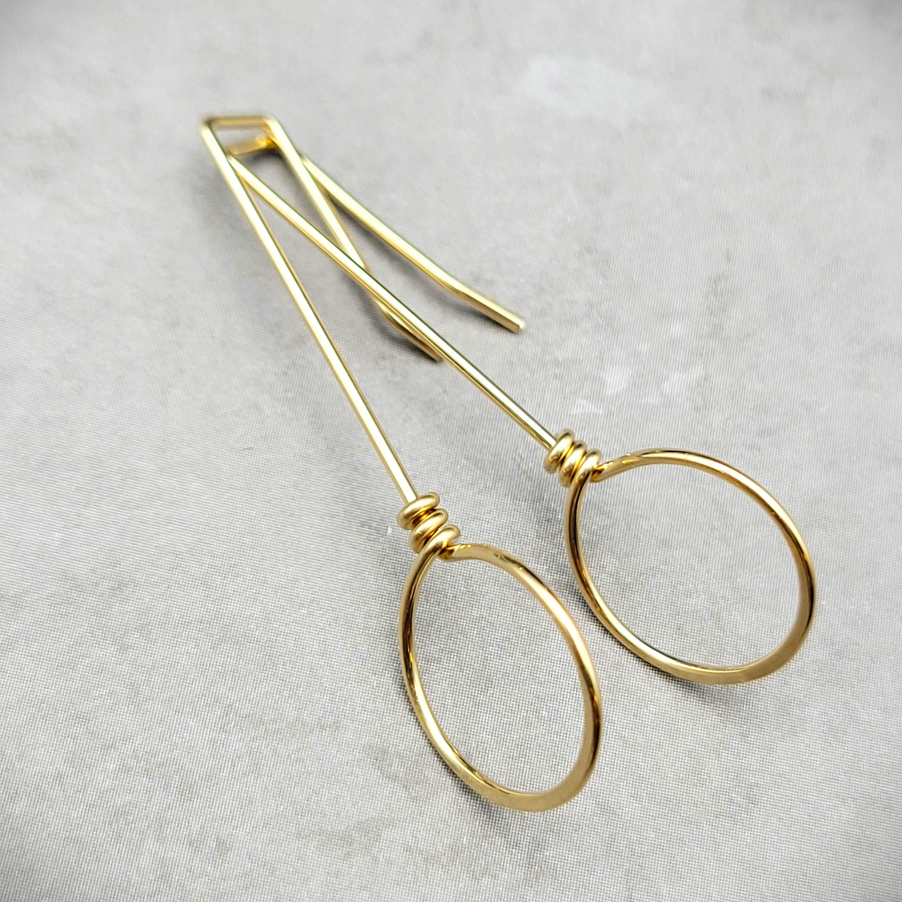 Gold Threader Hoops Earrings Etsy   