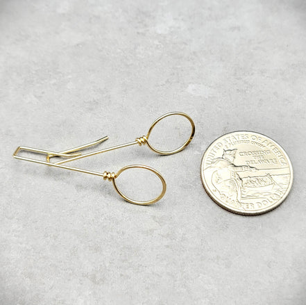 Gold Threader Hoops Earrings Etsy   