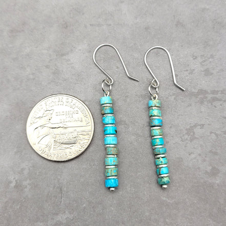 Vibrant Blue Turquoise Dangle Boho Earrings Earrings Etsy   