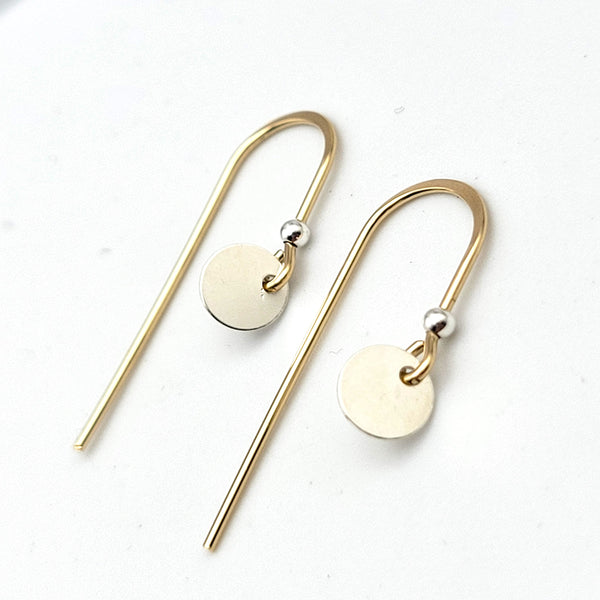 Luxe - Gold with Silver Disc Earrings Etsy   