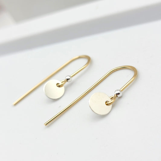 Luxe - Gold with Silver Disc Earrings Etsy   