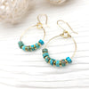 Boho - Turquoise & Gold Hoop Earrings Etsy   