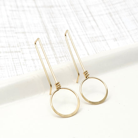Gold Threader Hoops Earrings Etsy   