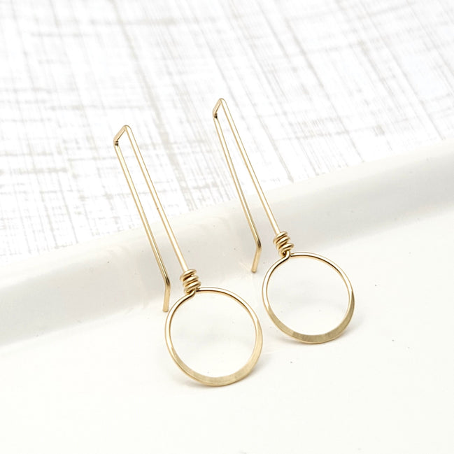 Gold Threader Hoops Earrings Etsy   