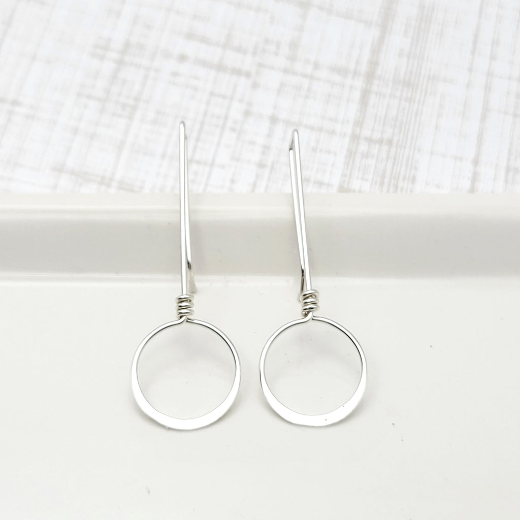 Silver Threaders - Hammered Hoop Earrings Etsy   