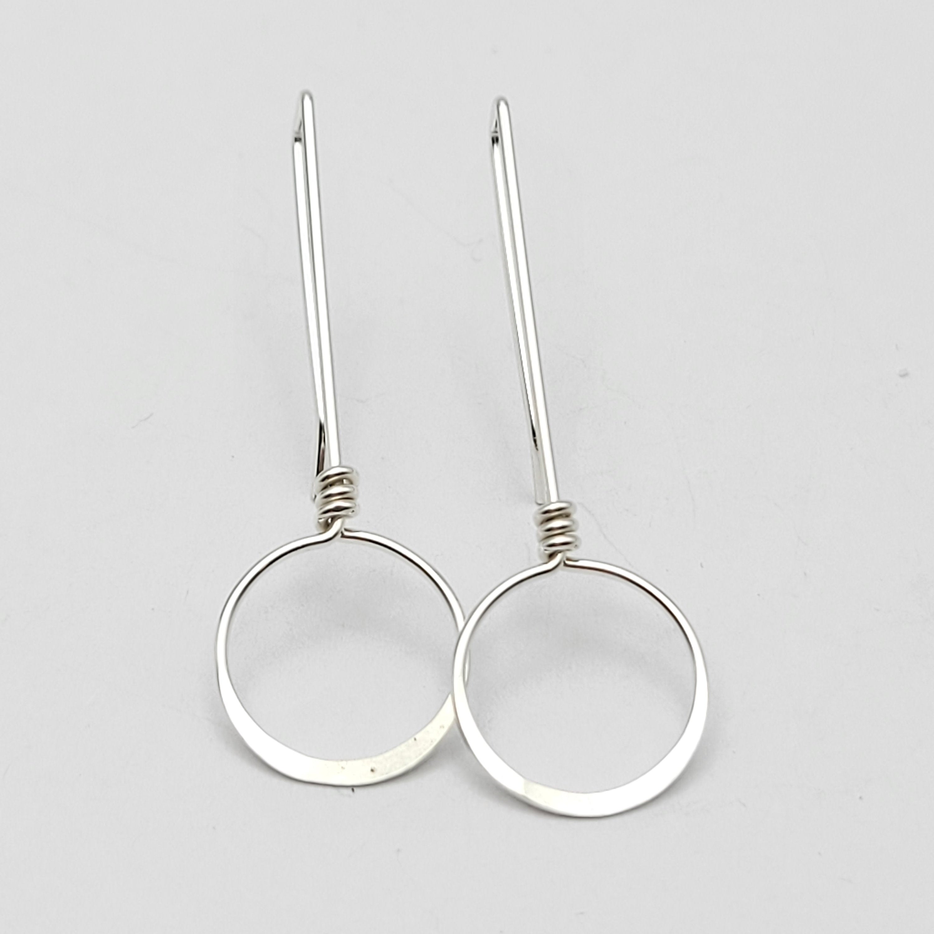 Silver Threaders - Hammered Hoop Earrings Etsy   