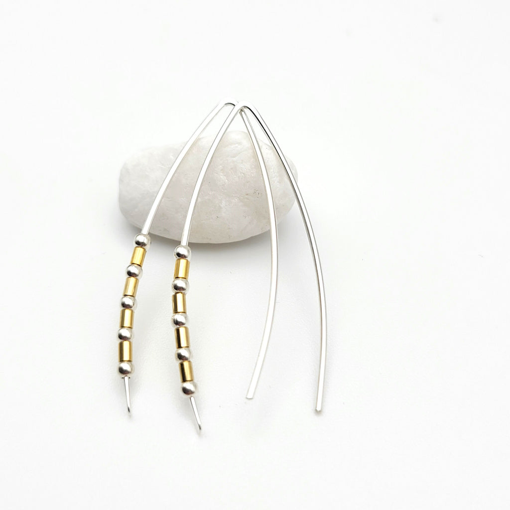 Wish - Silver with Gold Tube Beads  Etsy   