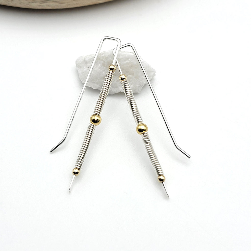 Lucky - Mixed Metal Threaders Earrings Etsy   