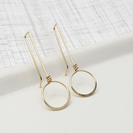 Gold Threader Hoops Earrings Etsy   