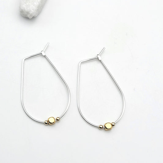 Luxe - Silver & Gold Hoops Earrings Etsy   
