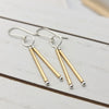 Double Gold Bar Earrings Earrings Etsy   