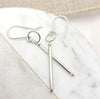 True - Silver Bar Earrings Earrings Etsy   