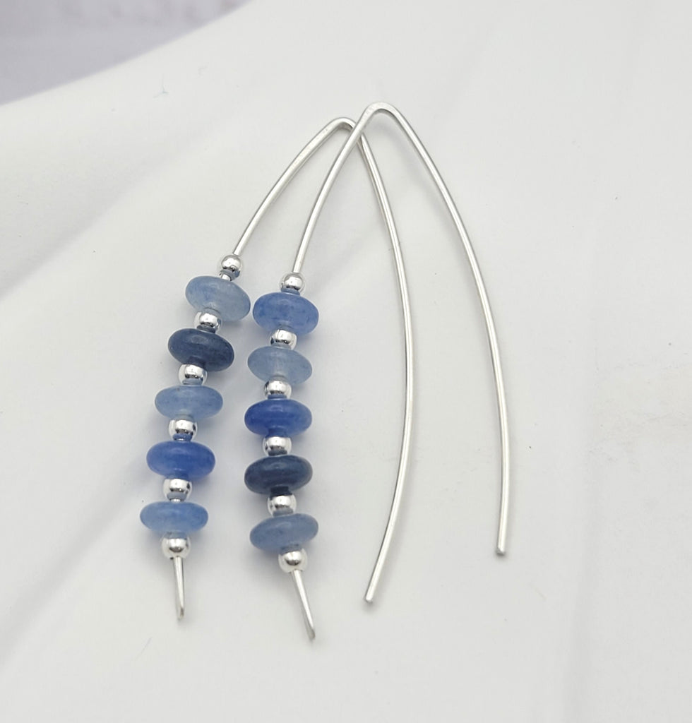 Wish - Silver & Blue Aventurine Earrings Etsy   