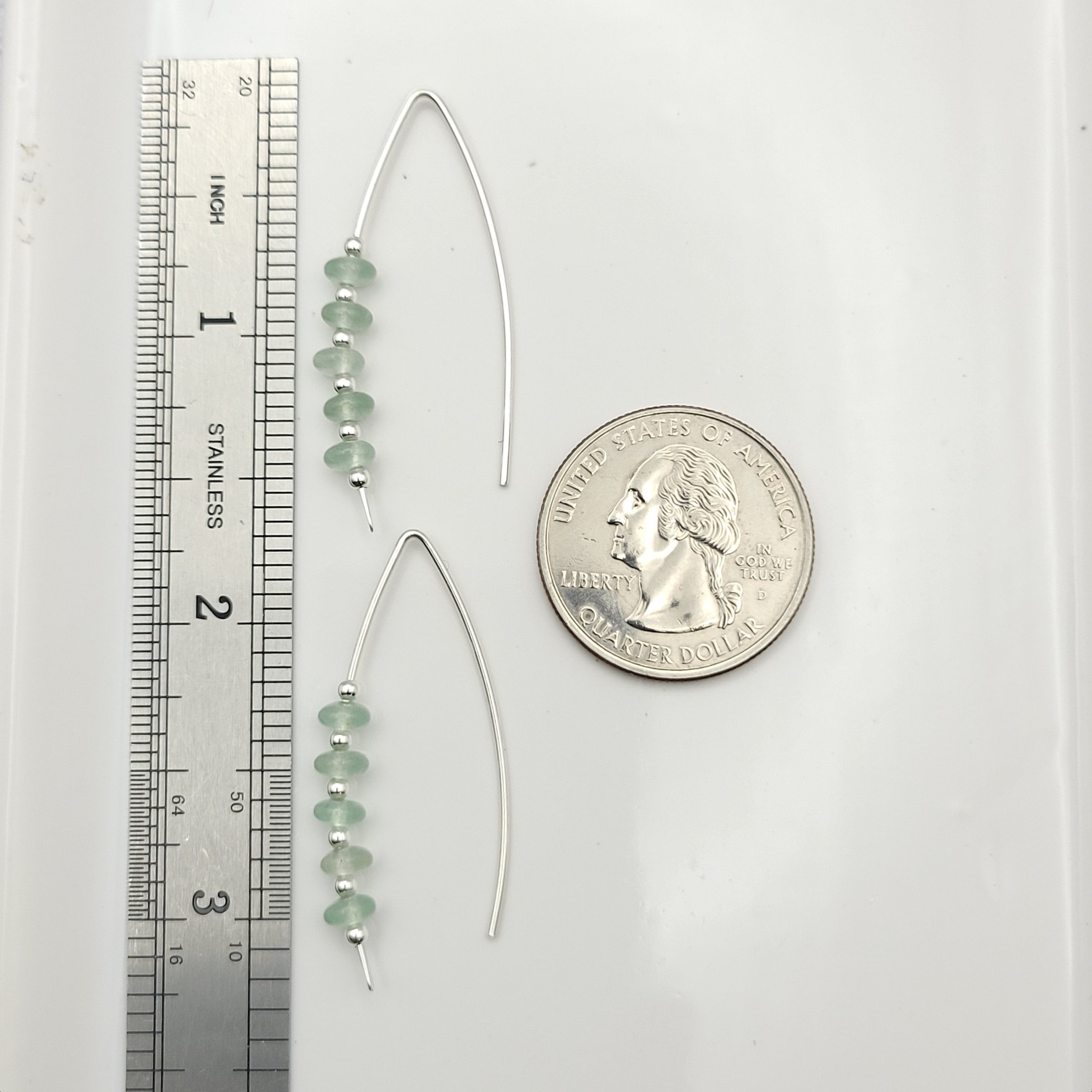 Wish - Silver & Green Aventurine Earrings Etsy   