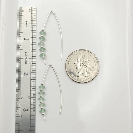 Wish - Silver & Green Aventurine Earrings Etsy   