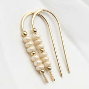 Cheval - Gold & Pearl Luster Earrings Etsy   