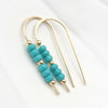 Cheval - Gold & Teal Turquoise Earrings Etsy   