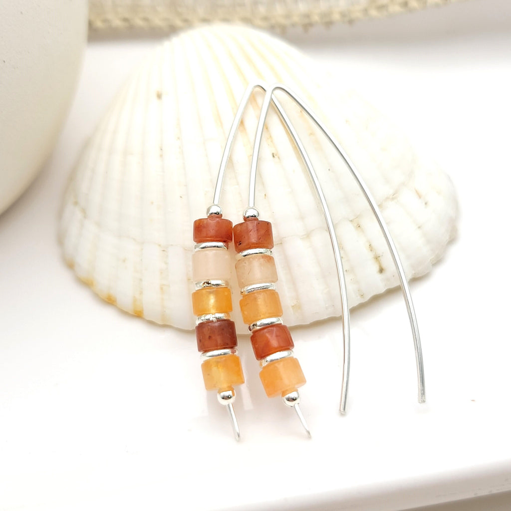 Wish - Silver & Carnelian Agate Earrings Etsy   