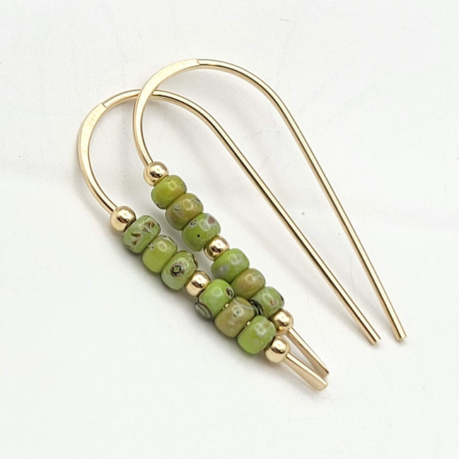 Cheval - Gold & Chartreuse Earrings Etsy   