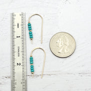 Cheval - Gold & Teal Turquoise Earrings Etsy   