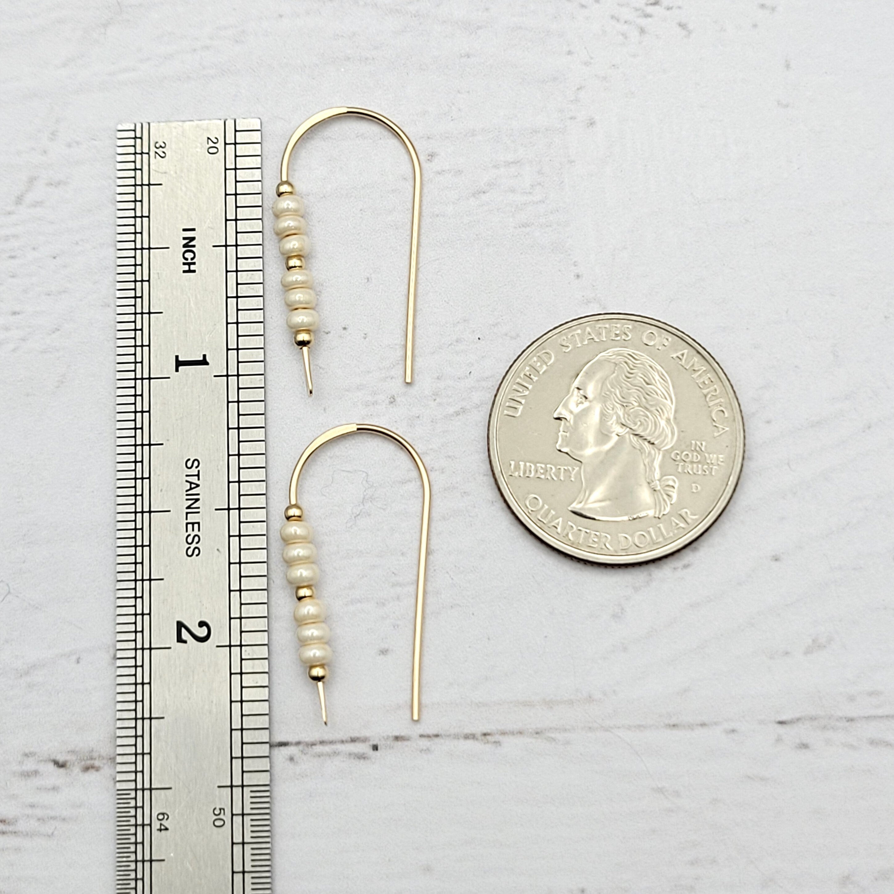 Cheval - Gold & Pearl Luster Earrings Etsy   