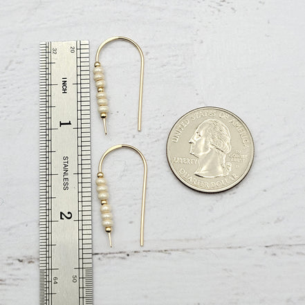 Cheval - Gold & Pearl Luster Earrings Etsy   