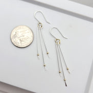 Stellar - Long Silver and Gold Earrings Earrings Bijou by SAM   