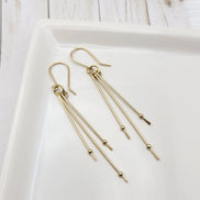 Stellar - Gold on Gold Long Earrings Earrings Bijou by SAM   