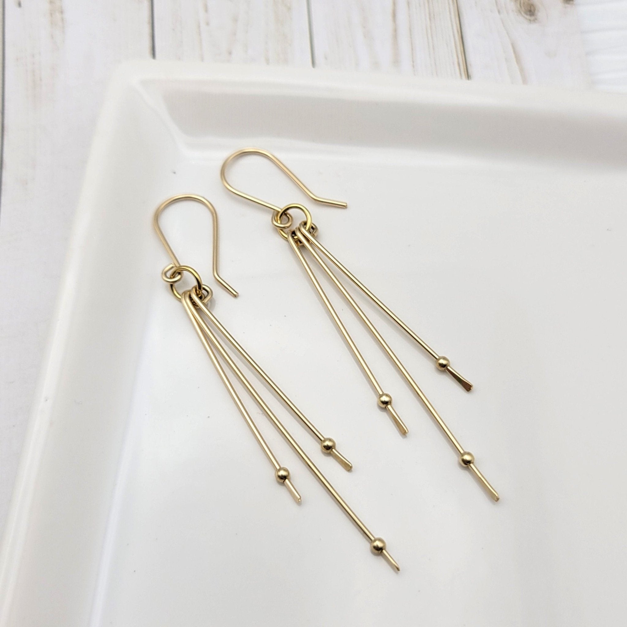 Stellar - Gold on Gold Long Earrings Earrings Bijou by SAM   