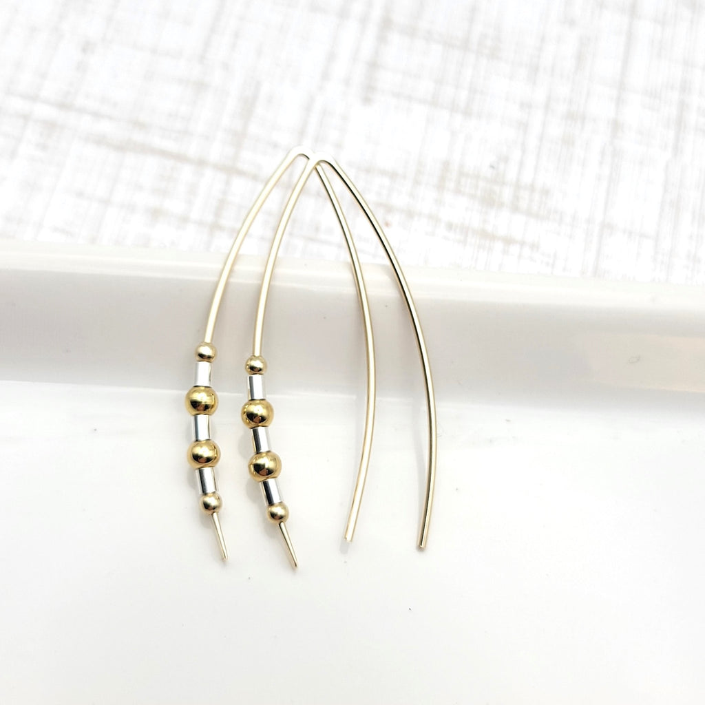 Wish - Luxe Gold & Silver Earrings Bijou by SAM   