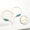 Modern Gold and Turquoise Open Hoops -Earrings- Bijou by SAM