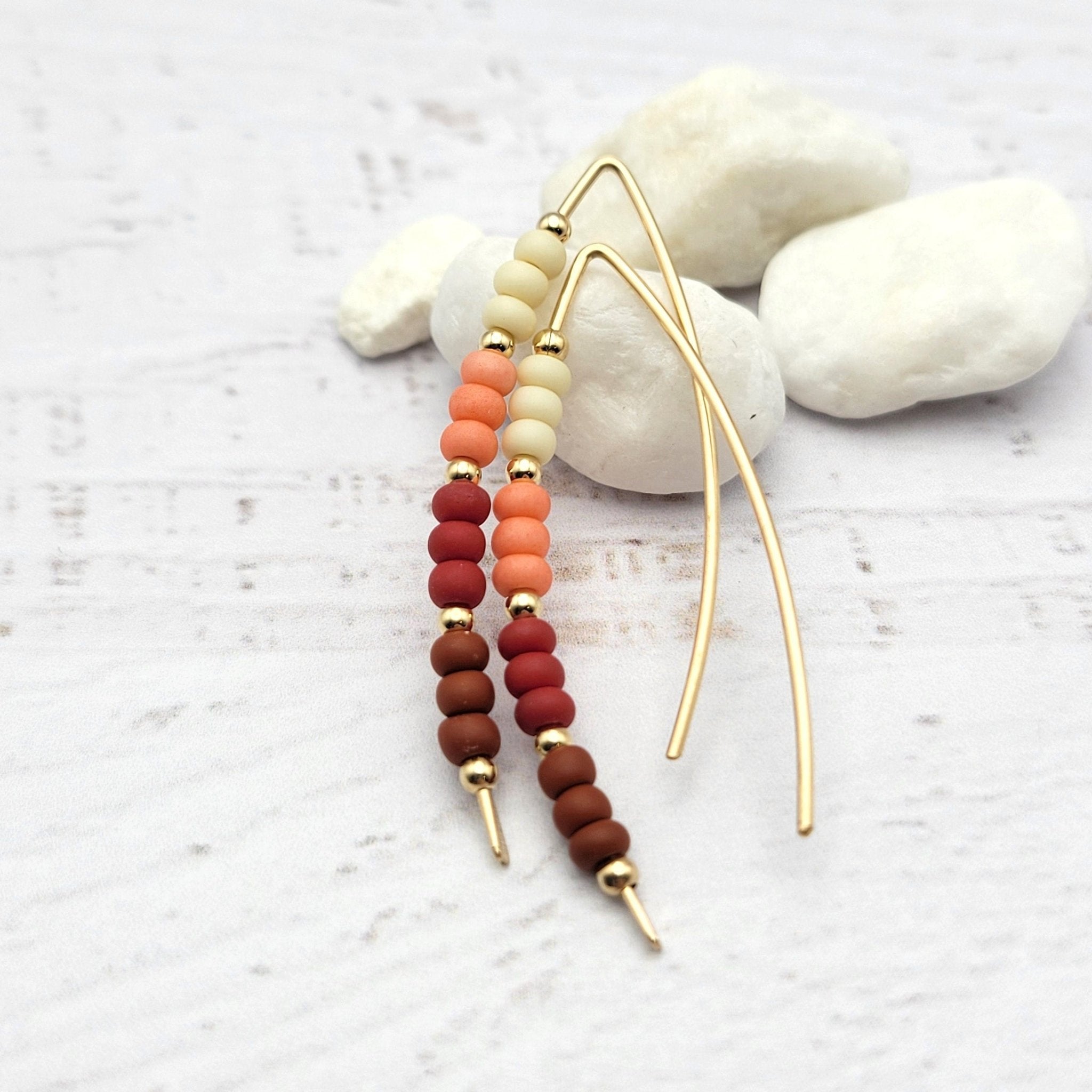 Wish - Gold & Red Ombre Earrings Bijou by SAM   