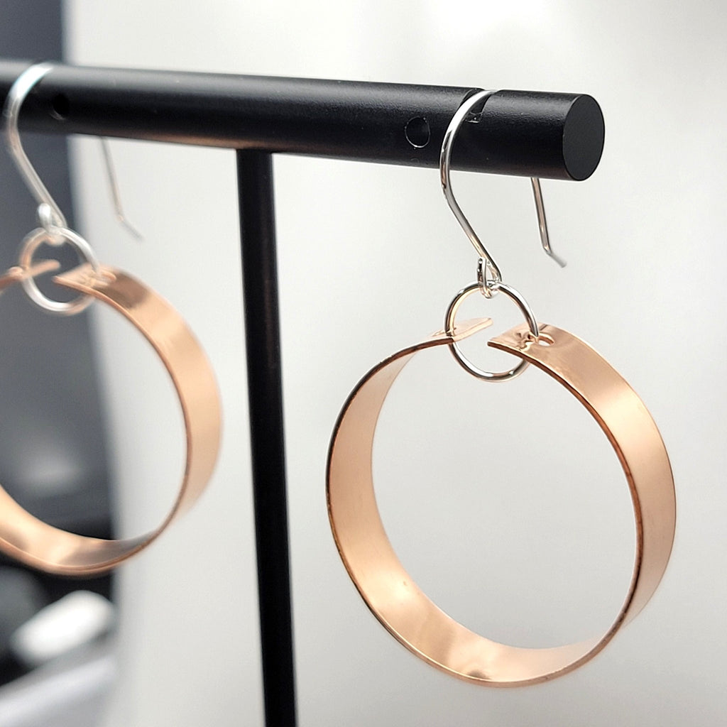 Copper - Shiny Hoops Earrings Bijou by SAM   