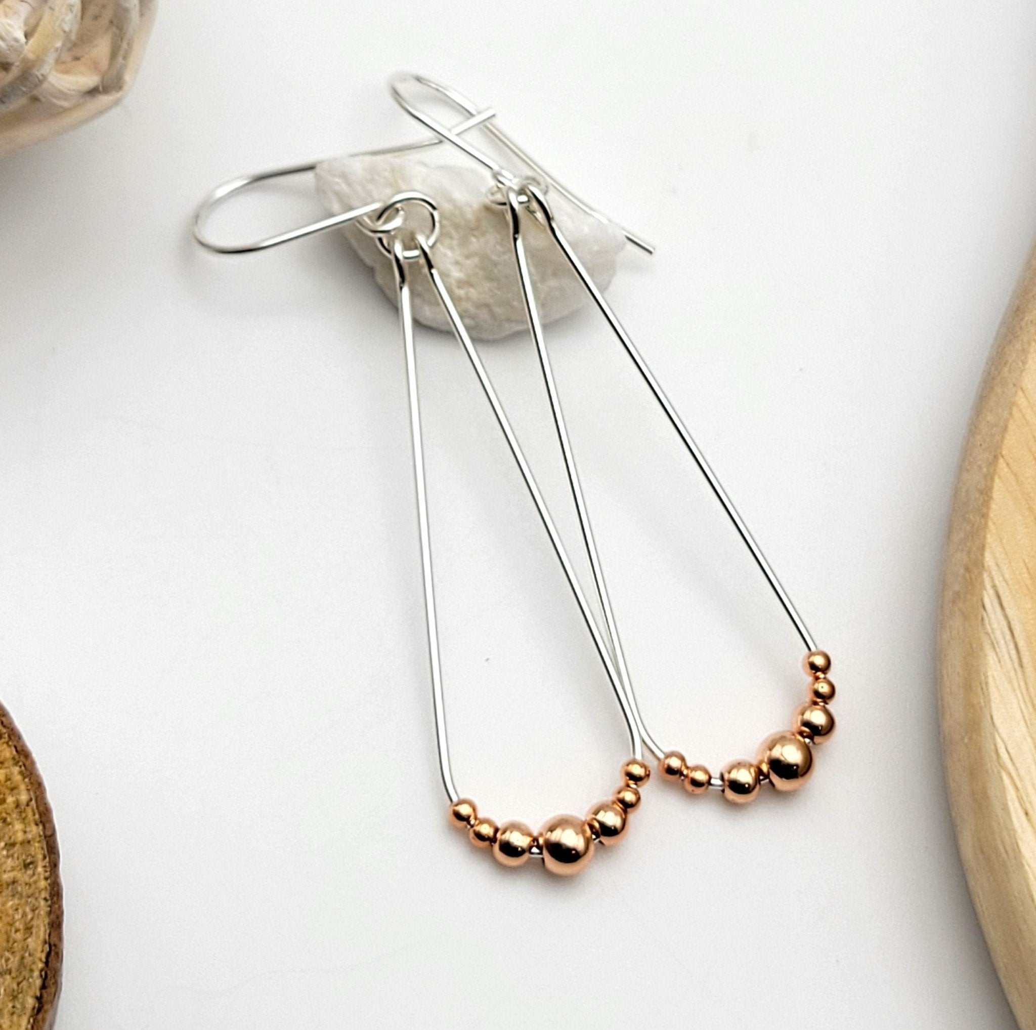 Harley - Silver and Copper Earrings Bijou by SAM   