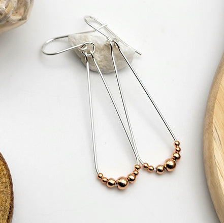 Harley - Silver and Copper Earrings Bijou by SAM   